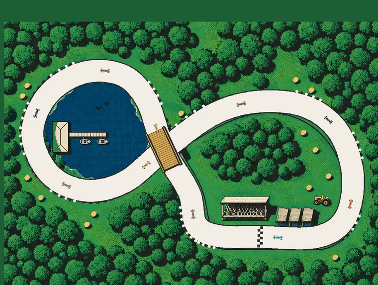 Cedar Valley circuit with its lake