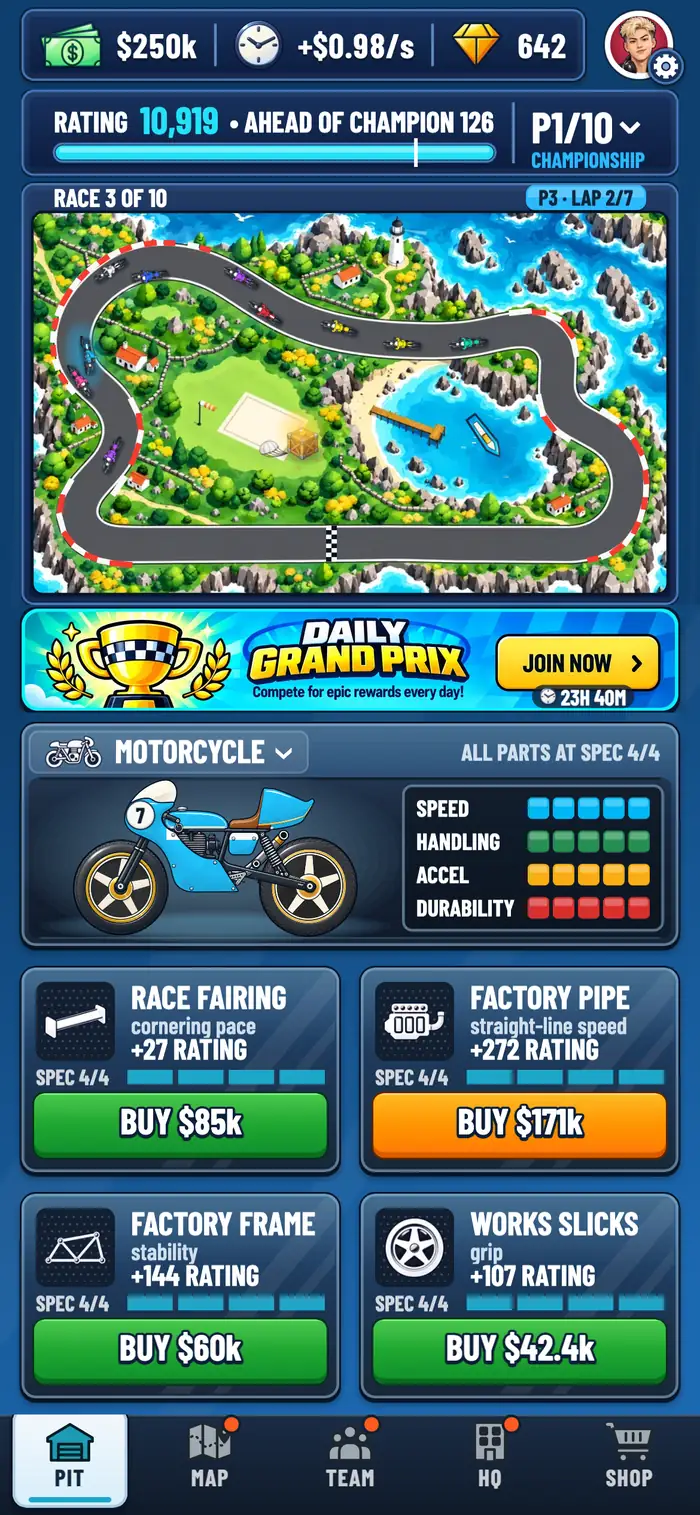 The Pit: a prize crate has landed on the circuit, glowing gold